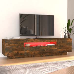 TV skříňka s LED osvětlením kouřový dub 160 x 35 x 40 cm - obrázek 4