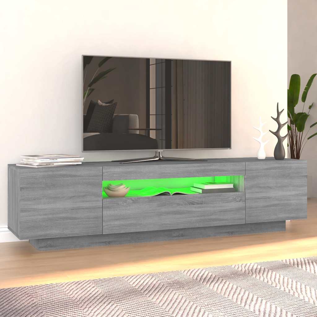 vidaXL Tv-meubel met LED-verlichting 160x35x40 cm grijs sonoma eiken afbeelding