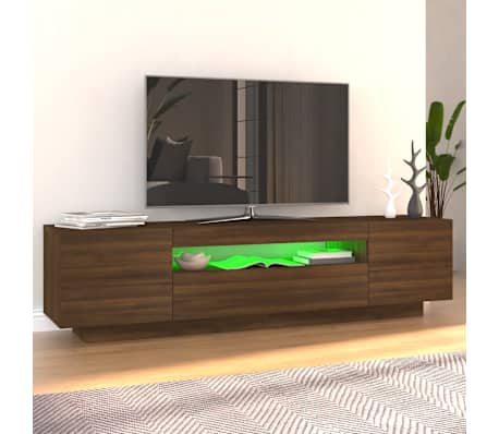 vidaXL Έπιπλο Τηλεόρασης με LED Καφέ Δρυς 160x35x40 εκ.