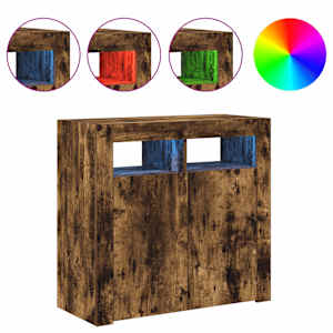 Příborník s LED osvětlením kouřový dub 80 x 35 x 75 cm - obrázek 5