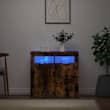 Dressoir met LED-verlichting bruin eiken 80x35x75 cm