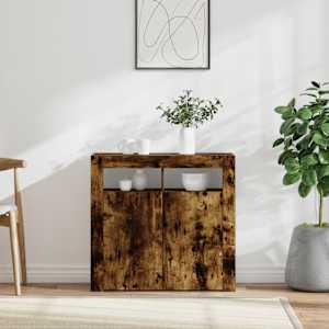 Příborník s LED osvětlením kouřový dub 80 x 35 x 75 cm - obrázek 1