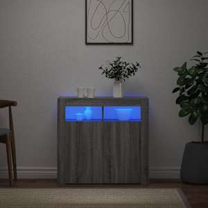 Příborník s LED osvětlením šedý sonoma 80 x 35 x 75 cm - obrázek 3