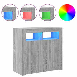 Příborník s LED osvětlením šedý sonoma 80 x 35 x 75 cm - obrázek 5