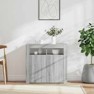 Příborník s LED osvětlením šedý sonoma 80 x 35 x 75 cm - obrázek 1