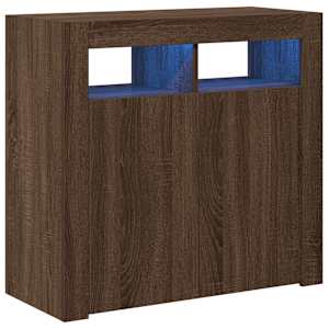 Příborník s LED osvětlením hnědý dub 80 x 35 x 75 cm - obrázek 2
