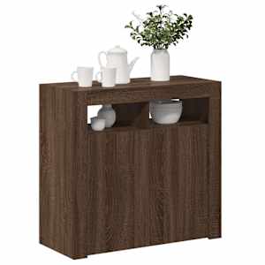 Příborník s LED osvětlením hnědý dub 80 x 35 x 75 cm - obrázek 4