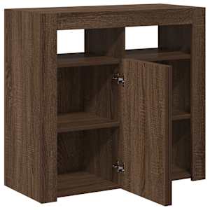 Příborník s LED osvětlením hnědý dub 80 x 35 x 75 cm - obrázek 7