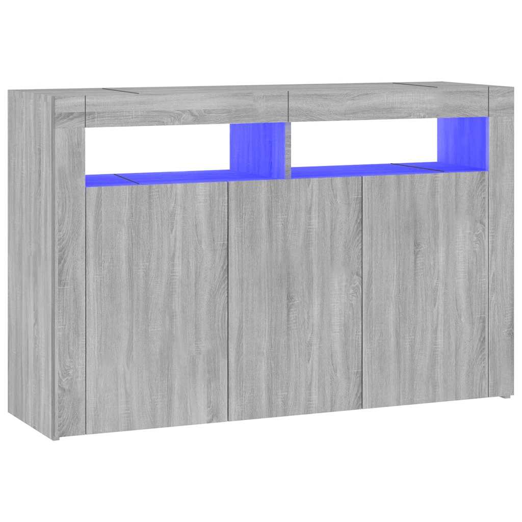 Thumbnail - vidaXL Sideboard mit LED-Beleuchtung Grau Sonoma 115,5x30x75 cm