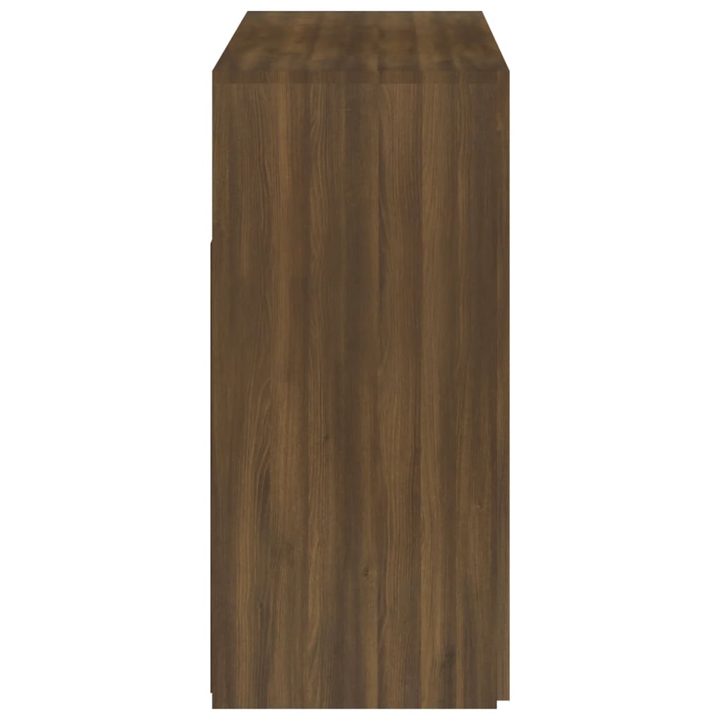 barna tölgyszínű tálalószekrény LED-ekkel 115,5 x 30 x 75 cm
