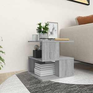 Stranska mizica siva sonoma 40x40x40 cm inženirski les