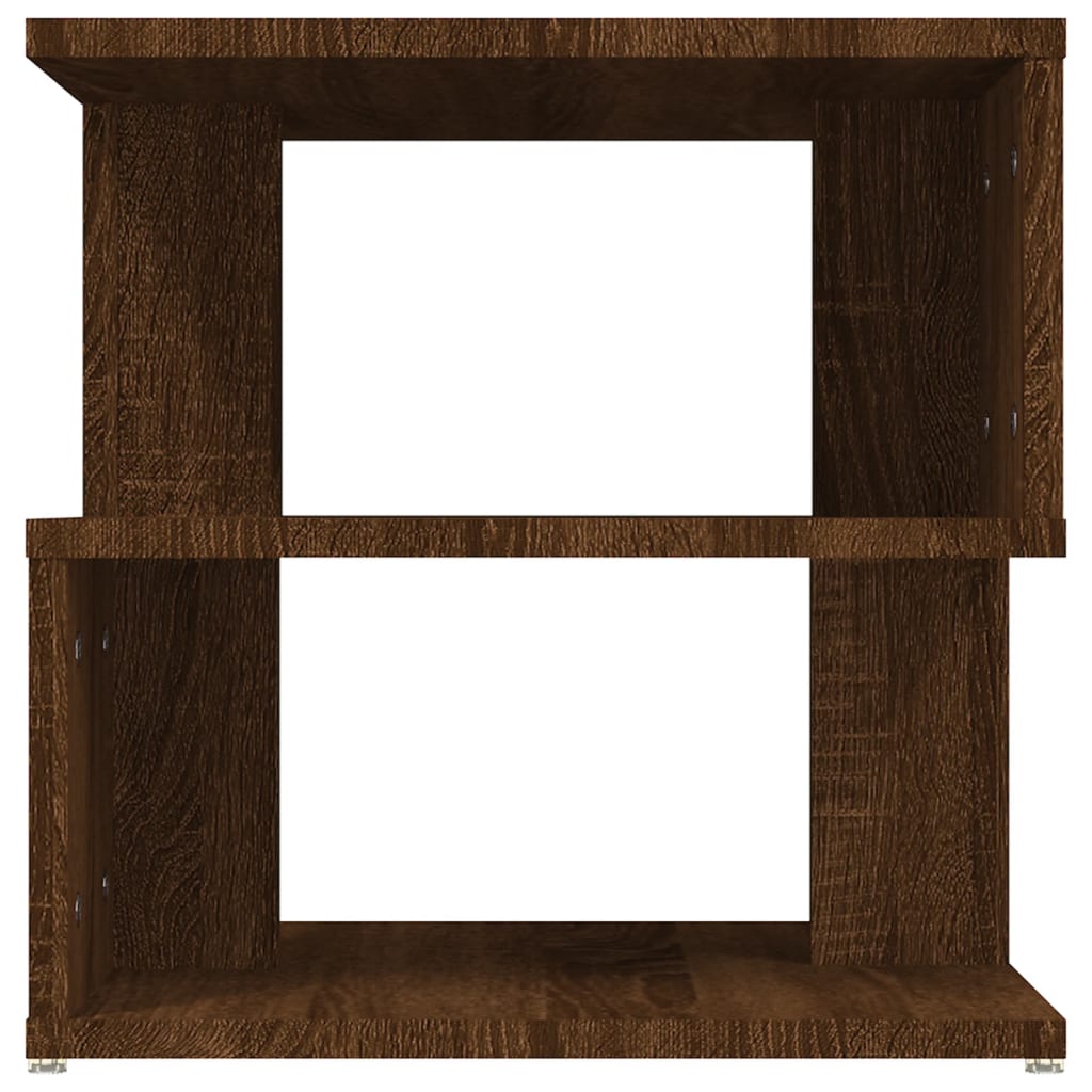 Barna tölgyszínű szerelt fa kisasztal 40 x 40 x 40 cm 