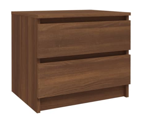 vidaXL Nachttische 2 Stk Braun Eichen-Optik 50x39x43,5cm Holzwerkstoff