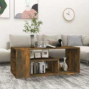 Klubska mizica dimljeni hrast 100x50x40 cm inženirski les