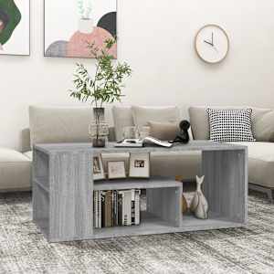 Klubska mizica siva sonoma 100x50x40 cm inženirski les