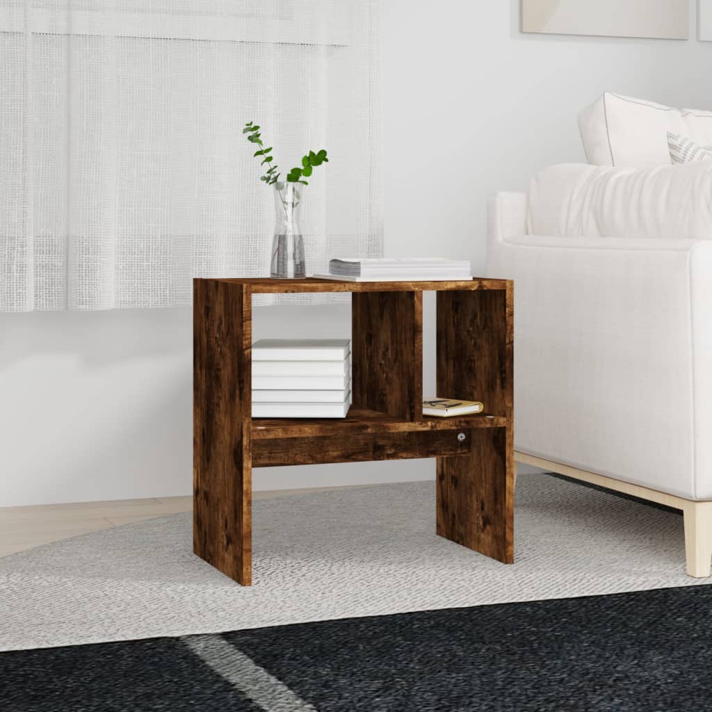 vidaXL Side Table Smoked Oak 50x30x50 cm Engineered Wood