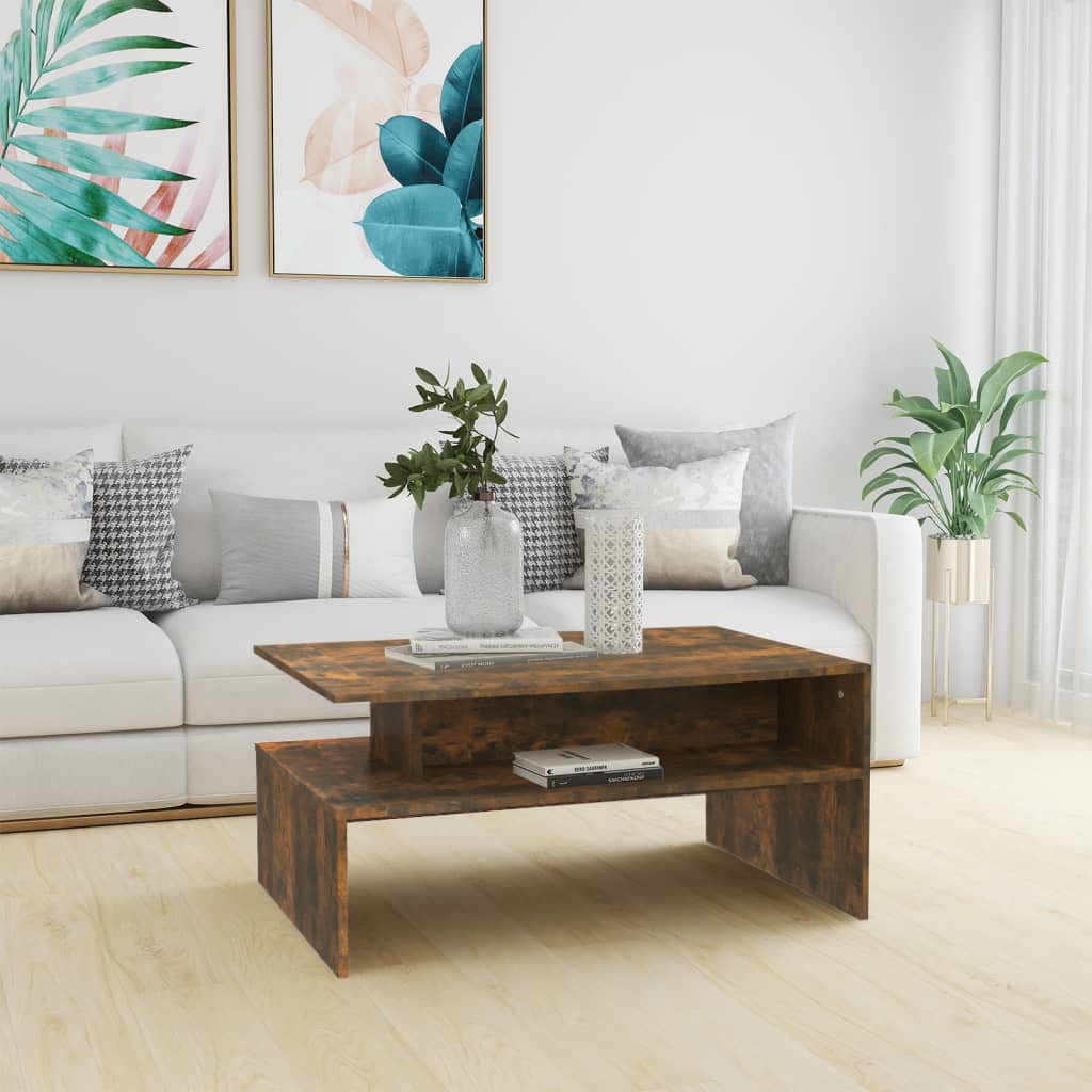 vidaXL Stolik kawowy, przydymiony db, 90x60x42,5 cm