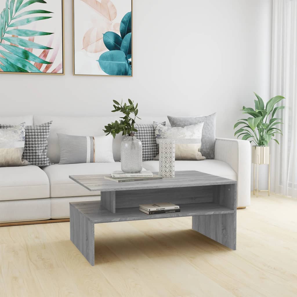 vidaXL sofabord 90x60x42,5 cm konstrueret træ grå sonoma-eg
