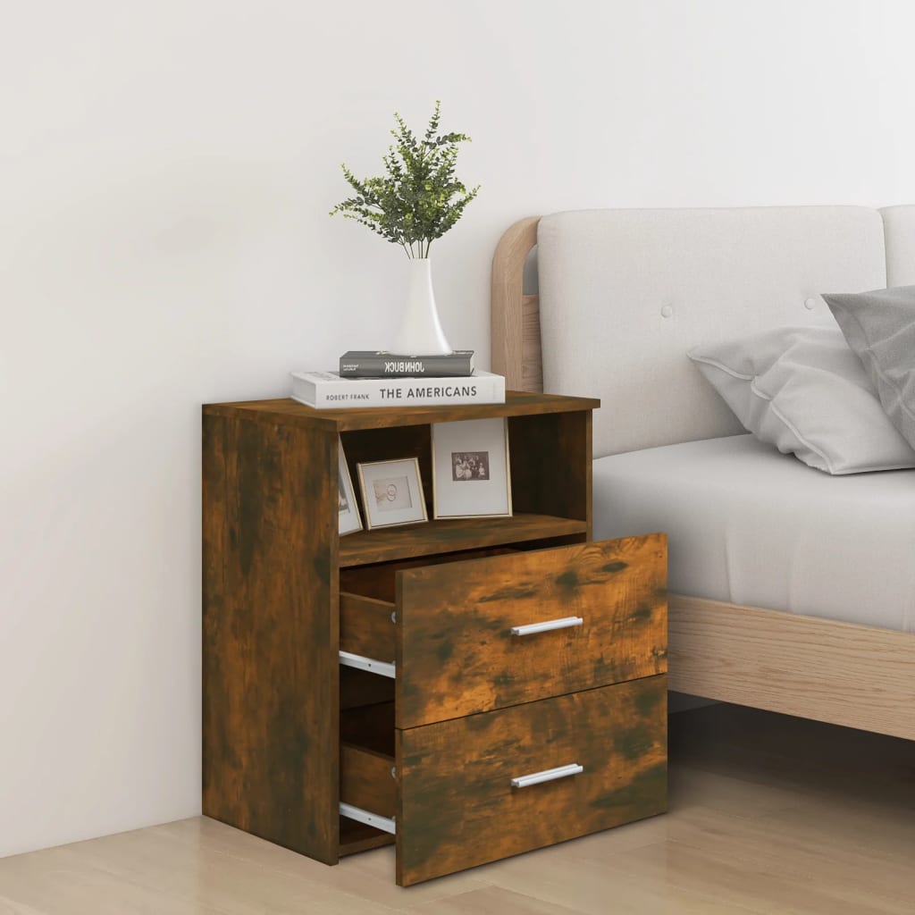 vidaXL Nachtkastje 50x32x60 cm gerookt eikenkleurig afbeelding