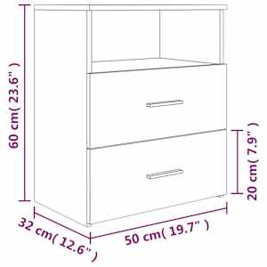 Nočna omarica 2 kosa dimljeni hrast 50x32x60 cm - slika 9