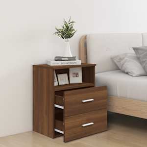 vidaXL Bed Cabinet Brown Oak 50x32x60 cm