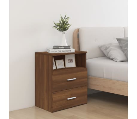 vidaXL Nachtkastjes 2 st 50x32x60 cm bruin eikenkleur
