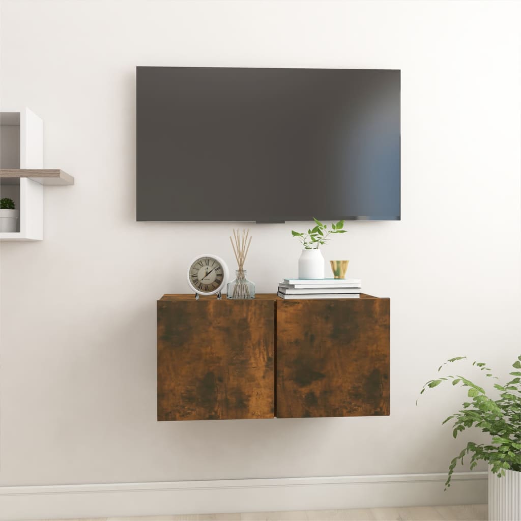 vida XL TV-Wandschrank Räuchereiche 60x 30x 30 cm Holzwerkstoff