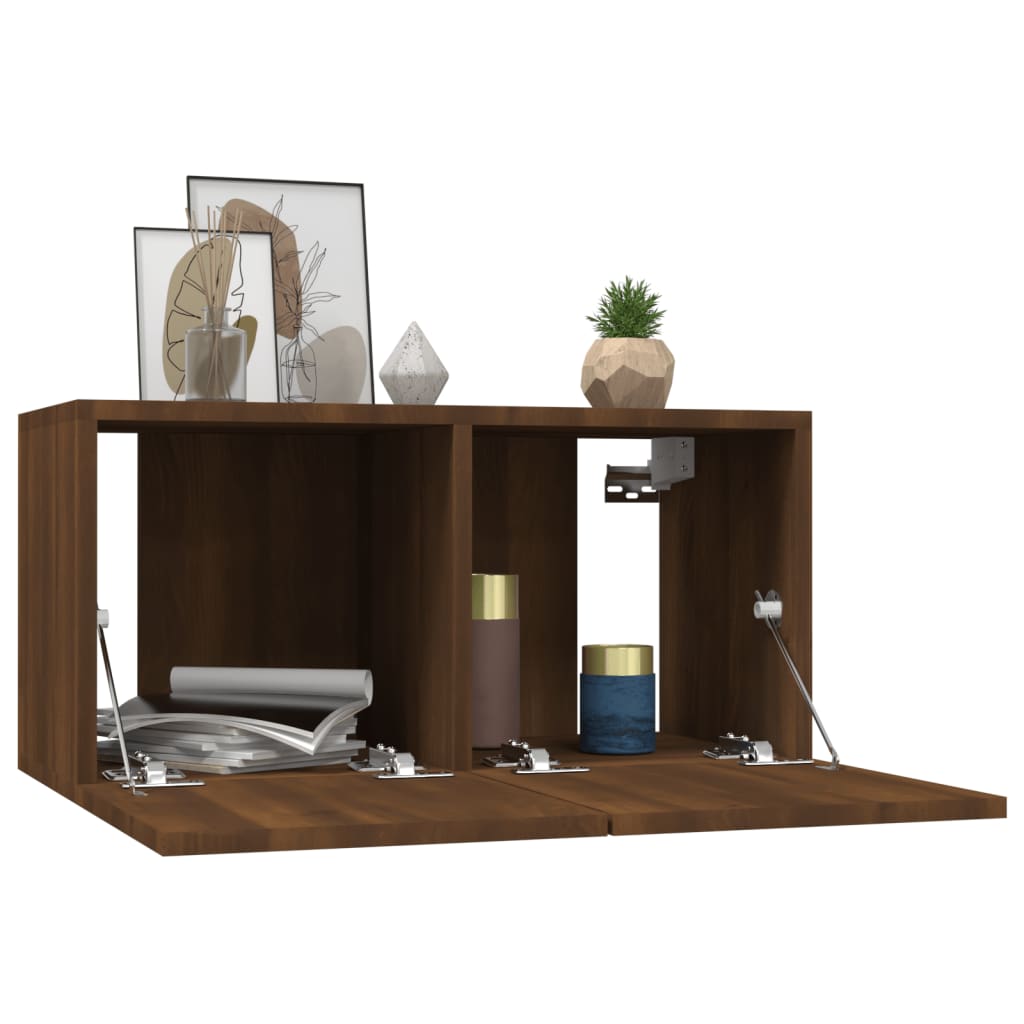 vidaXL TV-Wandschrank Braun Eiche 60x30x30 cm Holzwerkstoff