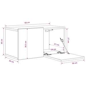 Závěsná TV skříňka hnědý dub 60 x 30 x 30 cm kompozitní dřevo - obrázek 8