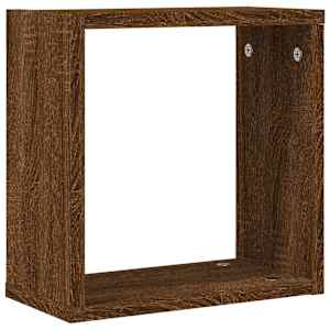 Nástěnné police kostky 2 ks hnědý dub 30 x 15 x 30 cm - obrázek 5