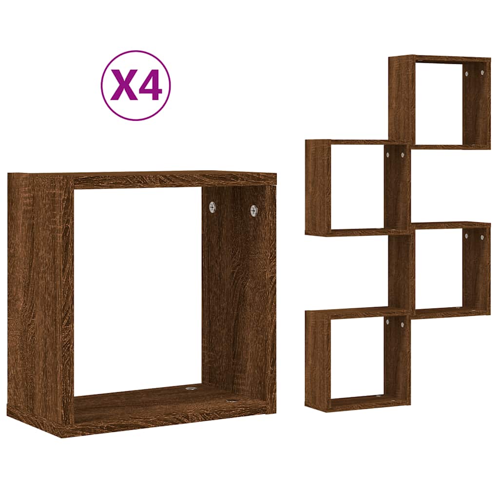Thumbnail - vidaXL Würfelregale 4 Stk. Braune 30x15x30 cm