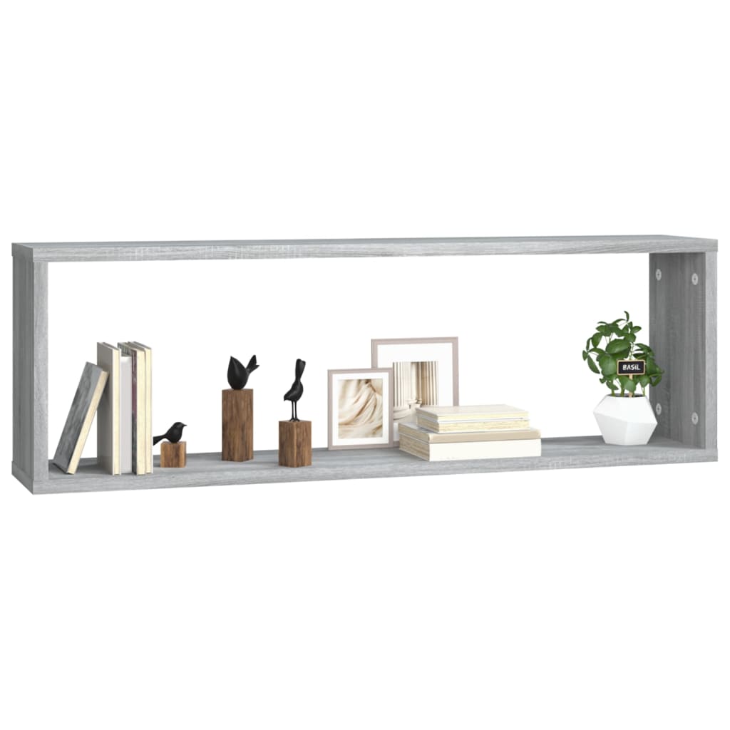Thumbnail - vidaXL Wandregale 4 Stk. Grau Sonoma 80x15x26,5 cm Holzwerkstoff