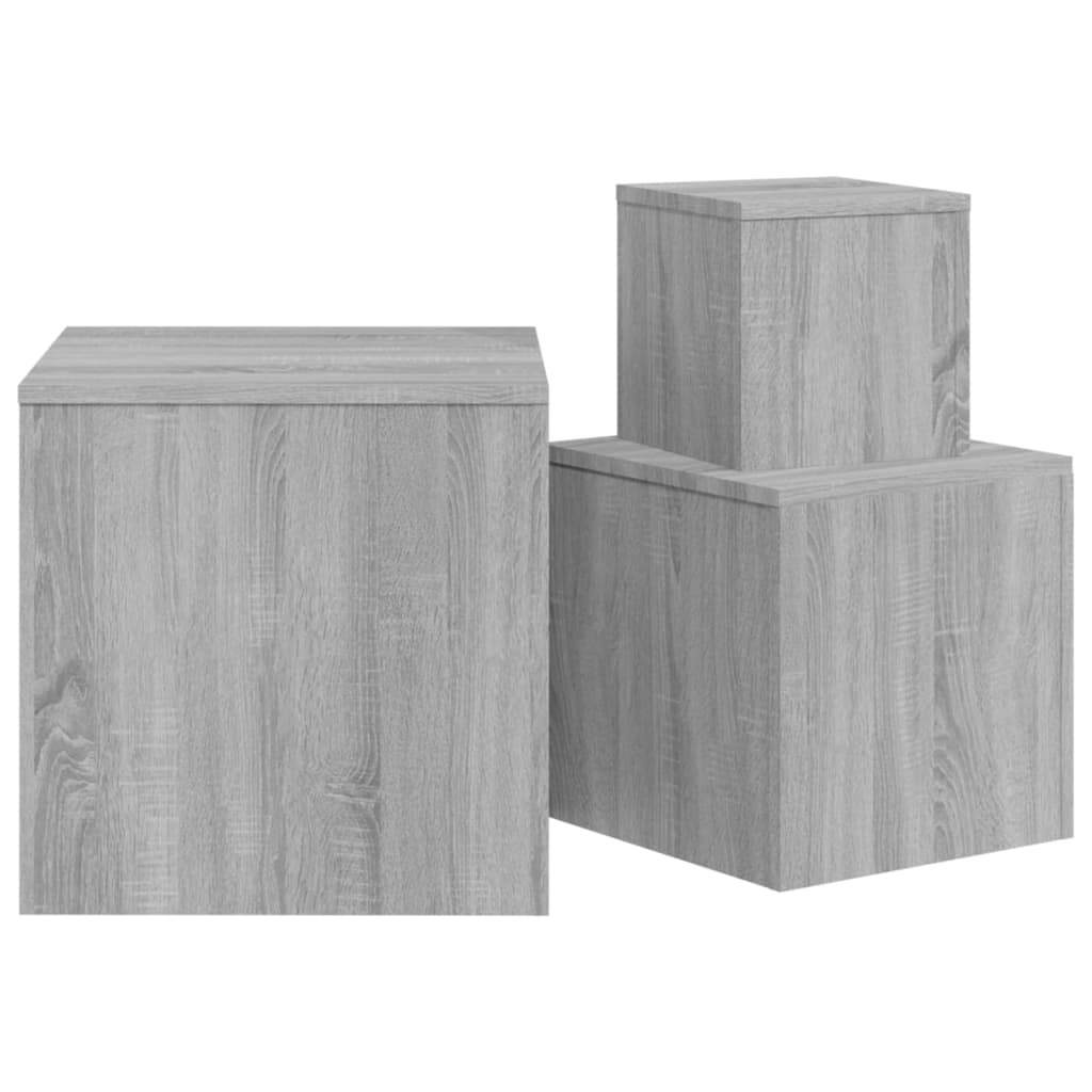 Beistelltische 3 Stk. Grau Sonoma Holzwerkstoff | Stepinfit