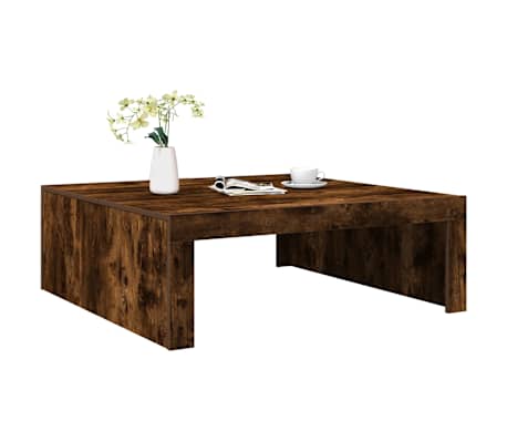 vidaXL Mesa de centro madera contrachapada roble ahumado 100x100x35 cm