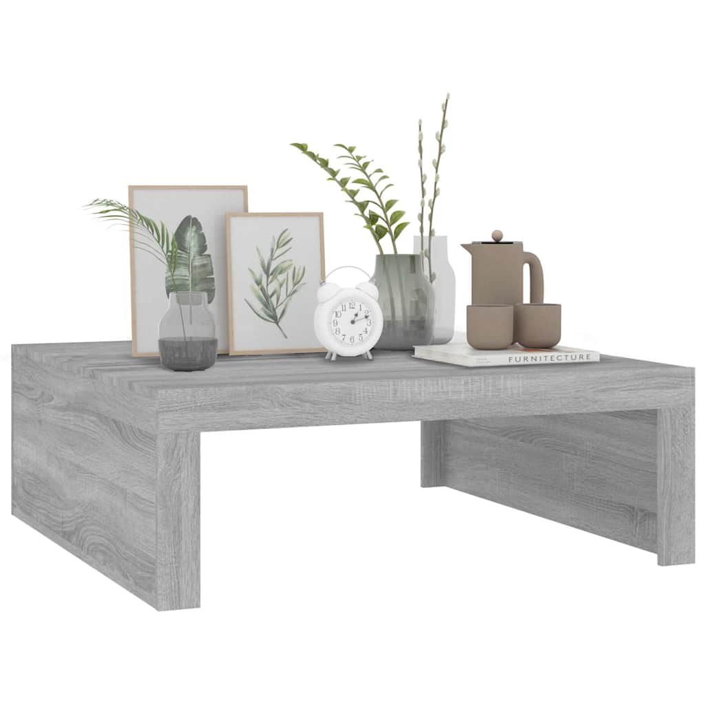 vidaXL Salontafel 100x100x35 cm bewerkt hout grijs sonoma eikenkleurig afbeelding