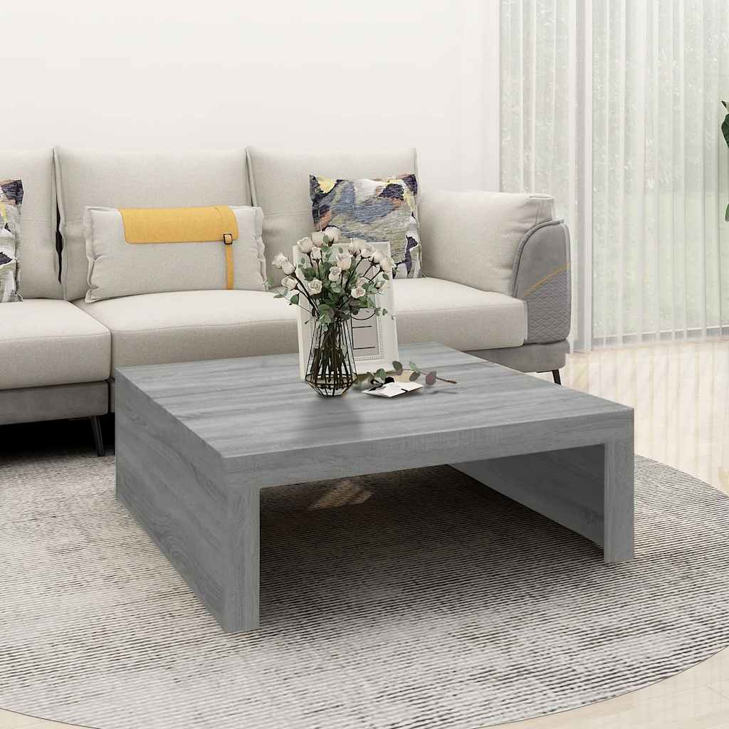 vidaXL Couchtisch Grau Sonoma 100x100x35 cm Holzwerkstoff