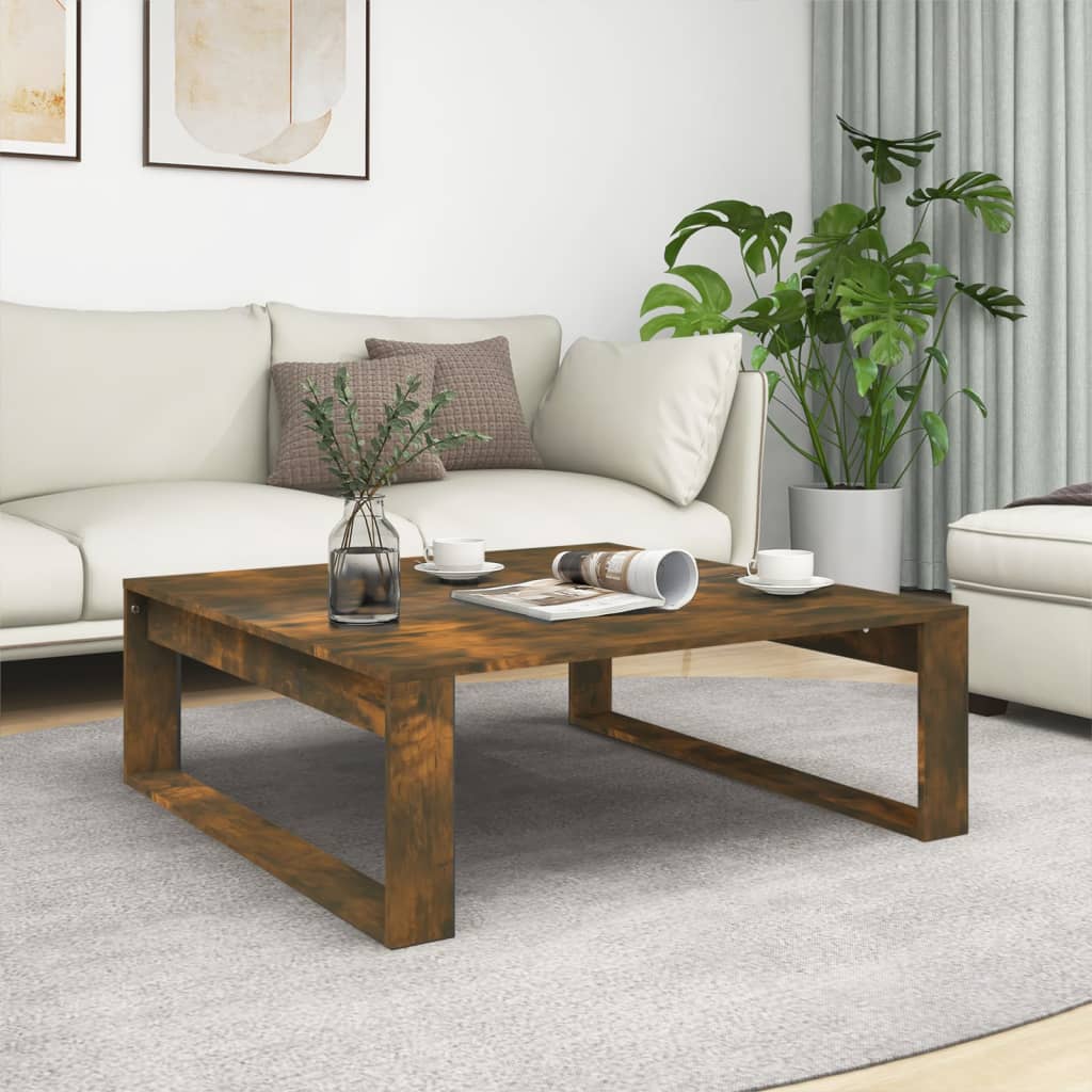 vidaXL Couchtisch Räuchereiche 100x100x35 cm Holzwerkstoff