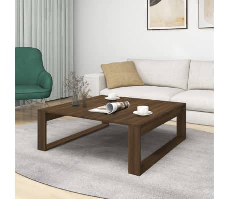 vidaXL Table basse Ch&ecirc;ne marron 100x100x35 cm Bois d'ing&eacute;nierie