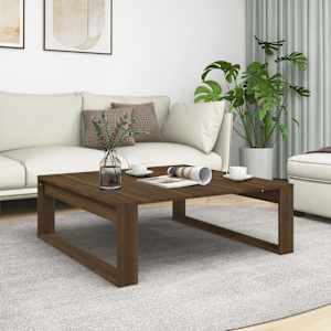 Konferenční stolek hnědý dub 100 x 100 x 35 cm kompozitní dřevo - obrázek 1