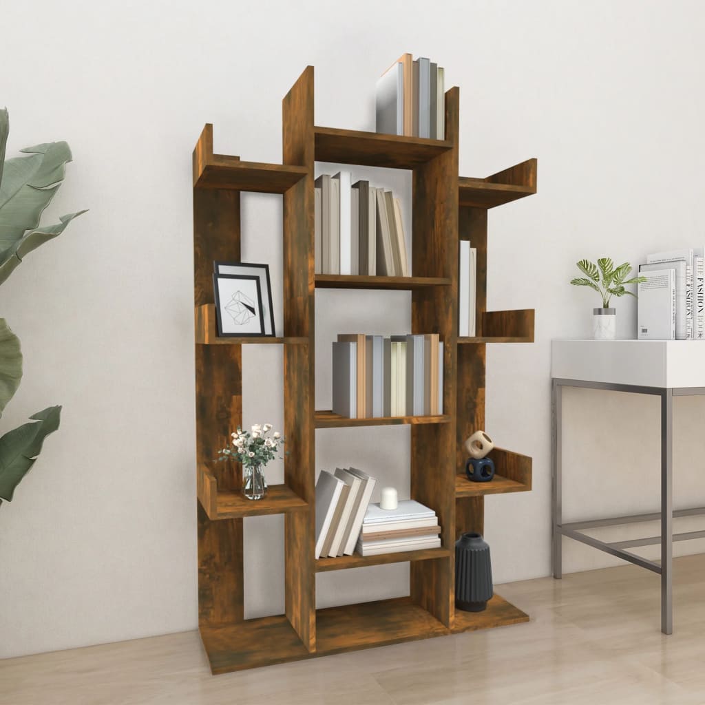 Knihovna kouřový dub 86 x 25,5 x 140 cm kompozitní dřevo