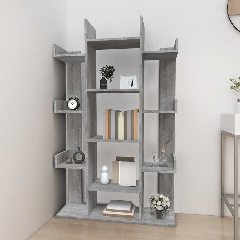vidaXL Boekenkast 86x25,5x140 cm bewerkt hout grijs sonoma eiken afbeelding