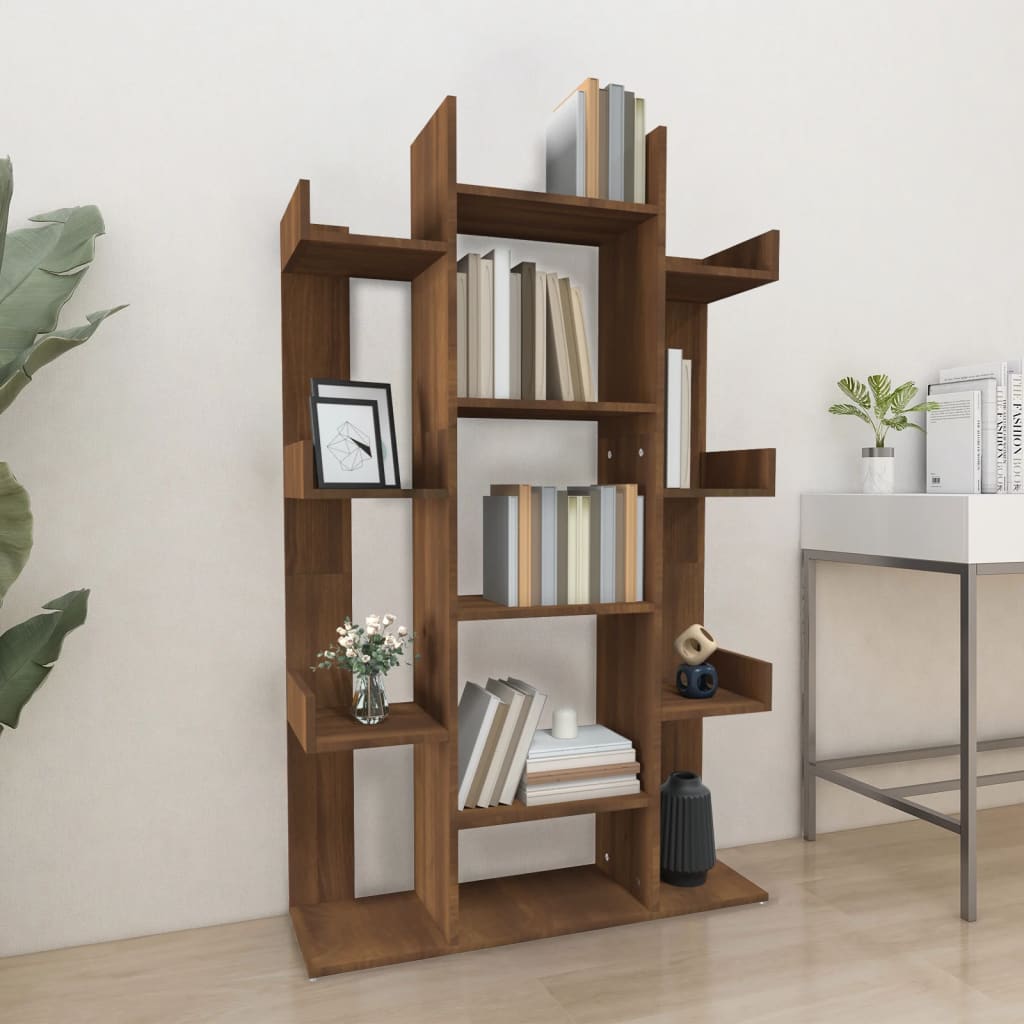 Bibliotecă, stejar maro, 86x25,5x140 cm, lemn prelucrat