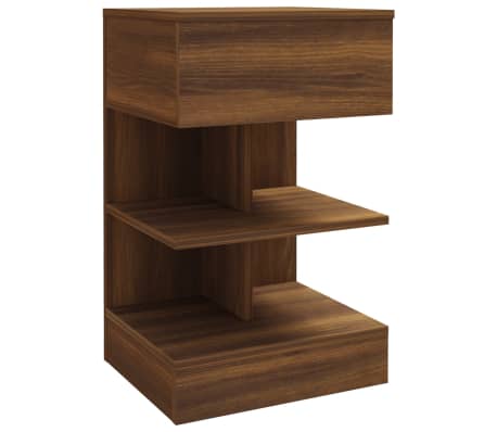 vidaXL S&auml;ngbord 2 st brun ek 40x35x65 cm konstruerat tr&auml;