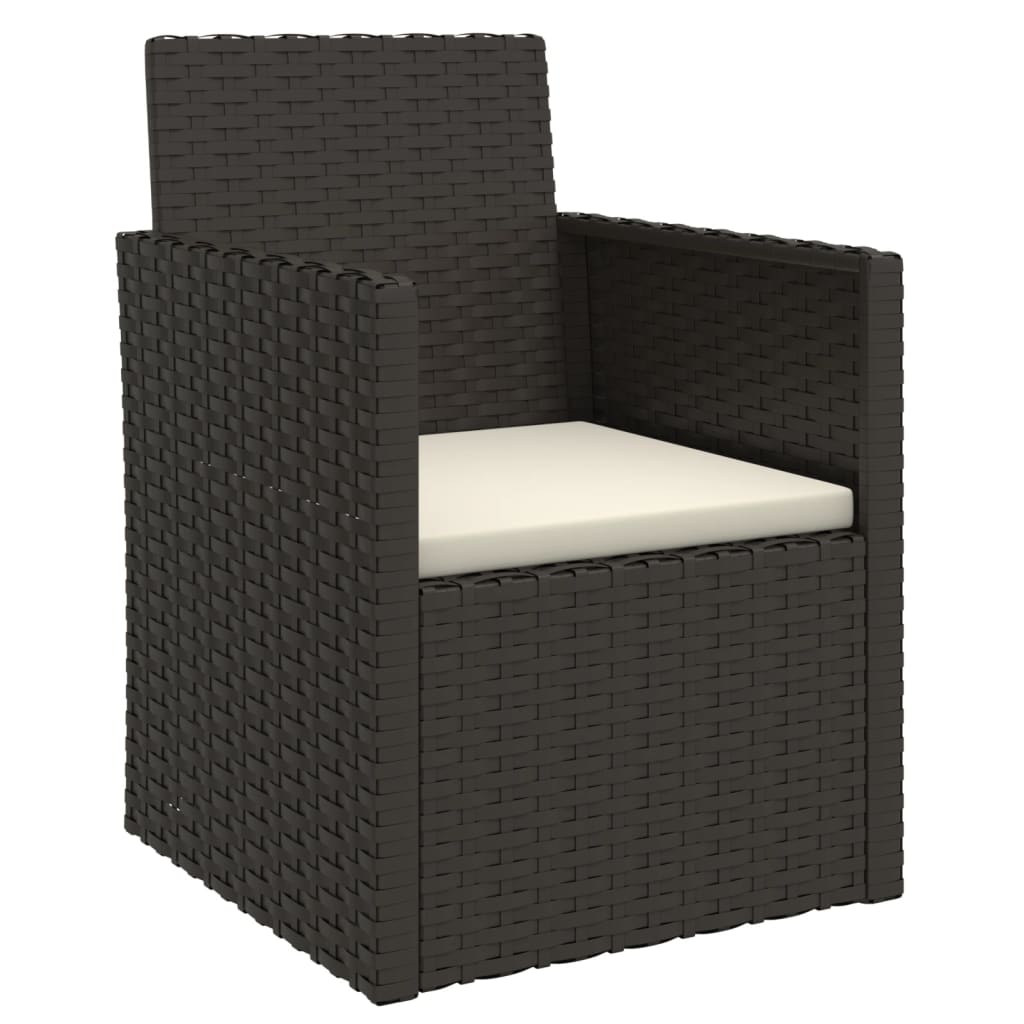 vidaXL 4-delige Loungeset met kussens poly rattan zwart afbeelding