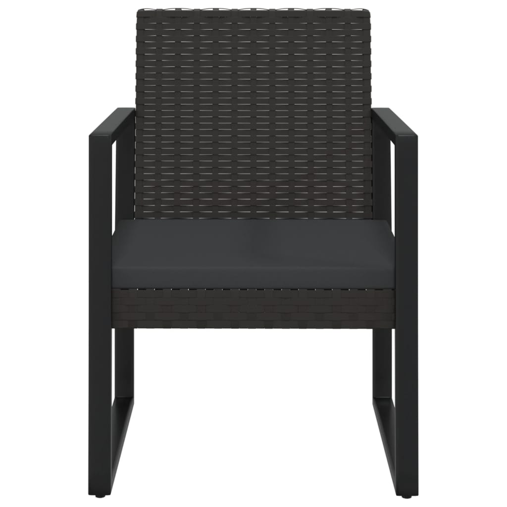 vidaXL 4-delige Loungeset met kussens poly rattan zwart afbeelding