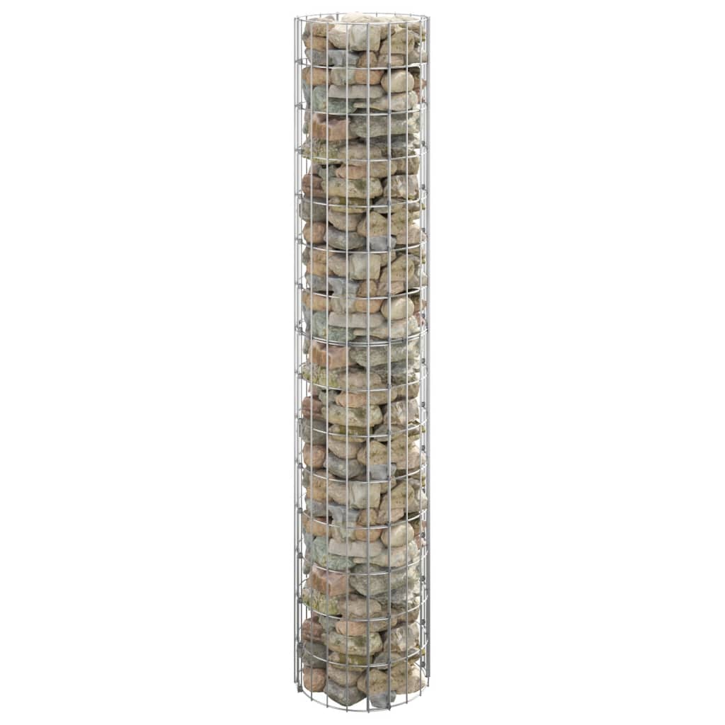 vidaXL Circular Gabion Pole Galvanised Steel Ø30×150 cm