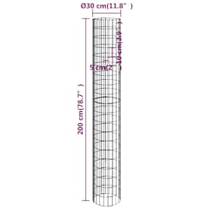 Kruhový gabionový sloupek pozinkovaná ocel Ø 30 x 200 cm - obrázek 6