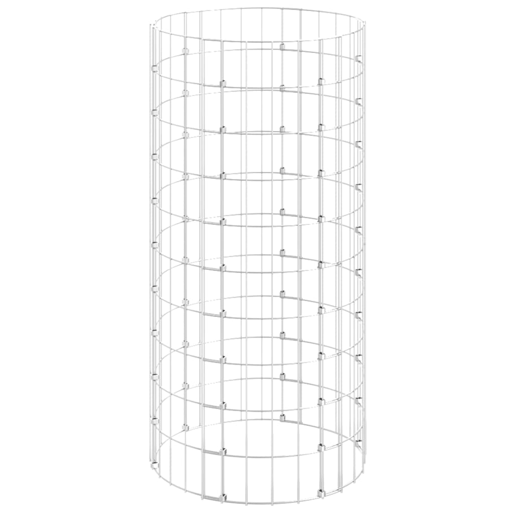 VidaXL Poteau à Gabion Circulaire Acier Galvanisé Ø50x100 Cm