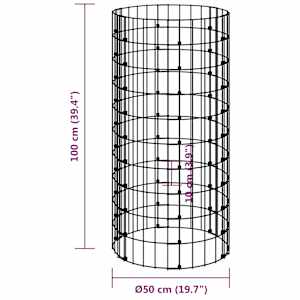 Kruhový gabionový sloupek pozinkovaná ocel Ø 50 x 100 cm - obrázek 6