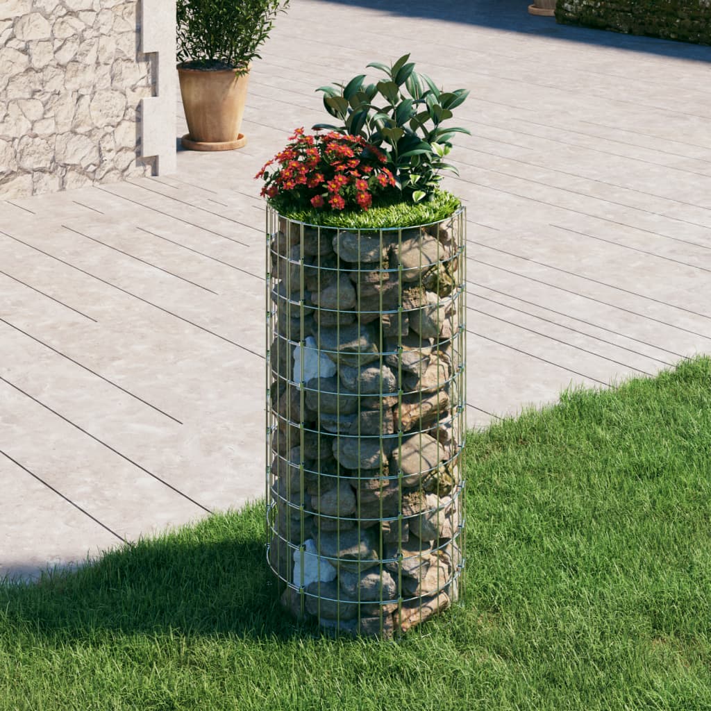 vidaXL Stâlp de gabion, Ø50x100 cm, oțel galvanizat, circular